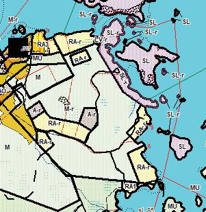 Ote maakuntakaavasta. 3.22 Yleiskaava Pernajan rannikon ja saariston osayleiskaavassa, joka hyväksyttiin 8.3.2000, kaavoitettava alue on osoitettu yleistäen voimassa olevan ranta-asemakaavan mukaisesti.