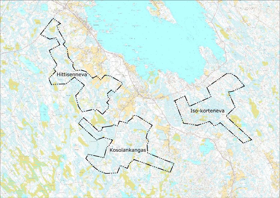 29.6.2015 LESTIJÄRVEN KUNTA Kuva 1. Lestijärven tuulivimapuistn kknaissayleiskaavan kaikki klme sayleiskaavaaluetta. Kslankangas (sa-alue 2) n klmesta tuulivimapuiststa keskellä.