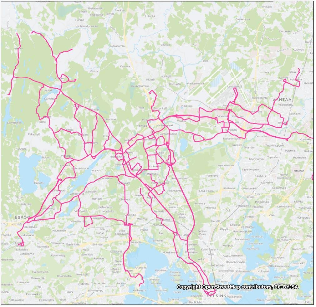 Suunnittelualue Linjastosuunnitelma kattaa Länsi- Vantaan ja Pohjois-Espoon alueen Suunnitelma käsittää Vihdintien ja Hämeenlinnanväylän