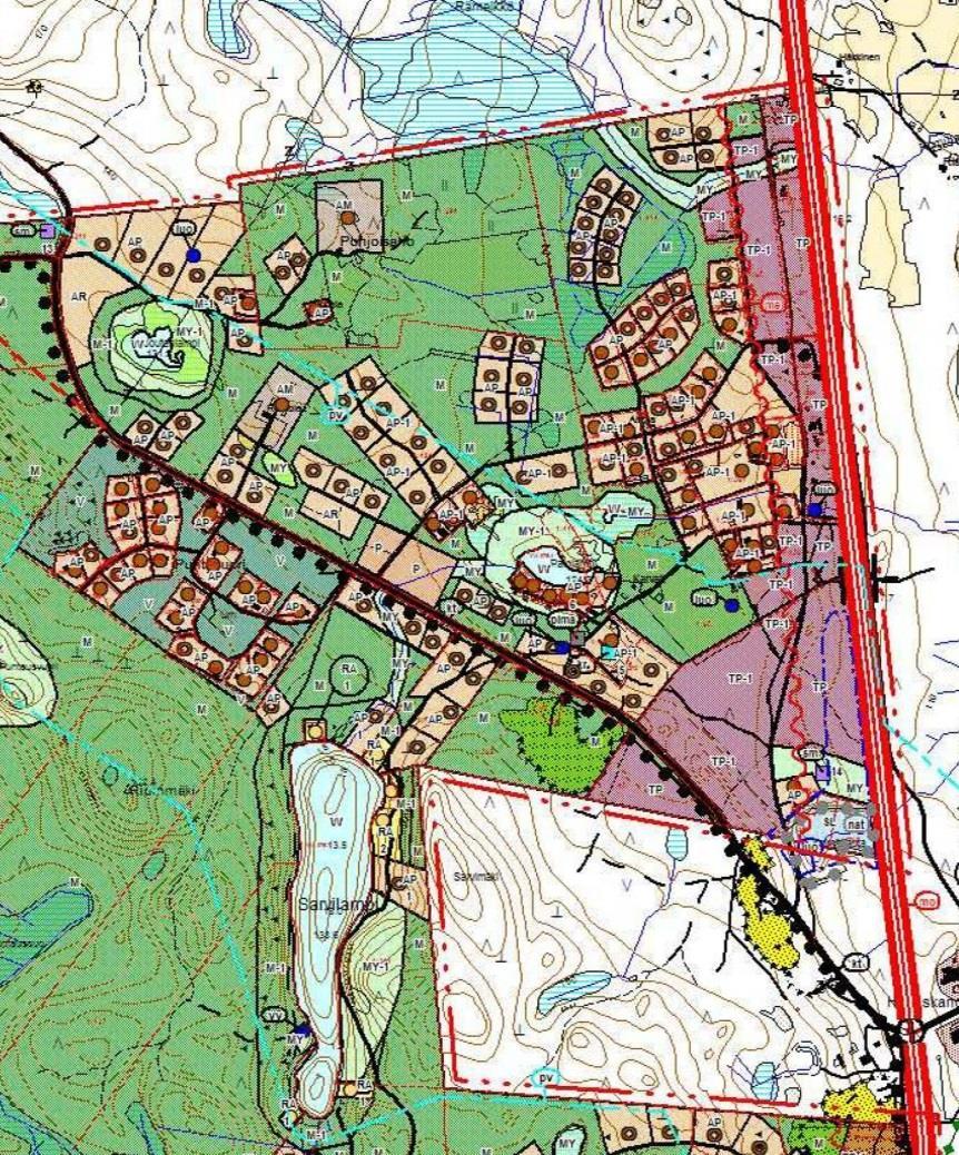 3.7.2 Kunnalliset ja muut alueelliset suunnitelmat Yleiskaava Alueelle on laadittu Hirvaskankaan oikeusvaikutteinen osayleiskaava, joka on hyväksytty kunnanhallituksessa 2.5.2006.