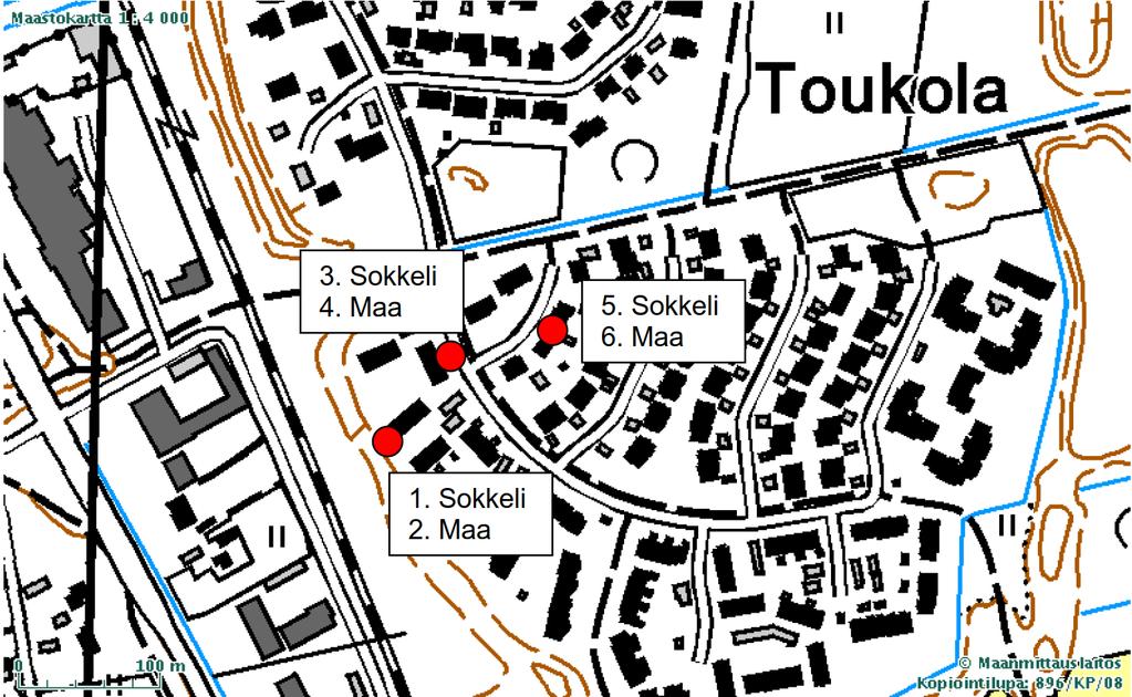 11/26 Kuva 6. Toukolan mittauspisteet 2009 (Geomatti 2010).