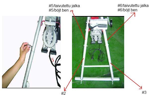 #5/bent leg #6/bent leg Yhdistä etujalka (2) taivutettuun jalkaan (5), ja etujalka (3) taivutettuun jalkaan (6) pulteilla.