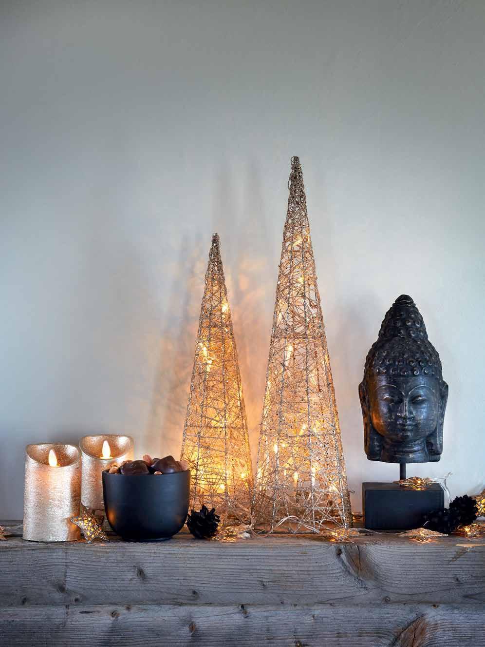 SPARKLING CHRISTMAS FLAME LED PÖYTÄKYNTTILÄ kupari K12 Ø7cm 18030 28,90 SPARKLING CHRISTMAS JOULUKORISTE valoilla,