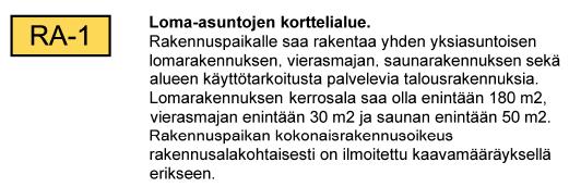 Nosto Consulting Oy 13 (16) 4. Ranta-asemakaavan kuvaus 4.1. Kaavan rakenne Mitoitus Palvelut Kaavamuutoksessa on osoitettu loma-asuntojen korttelialuetta (RA-1).