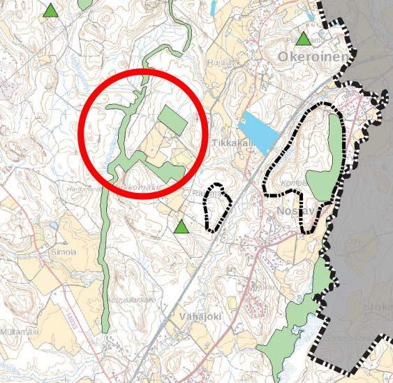 Alueen eteläpäässä ja ympäristössä on maa- ja metsätalousvaltaista aluetta, jolla on erityisiä ympäristöarvoja (kartta 2/5 luontoarvot).
