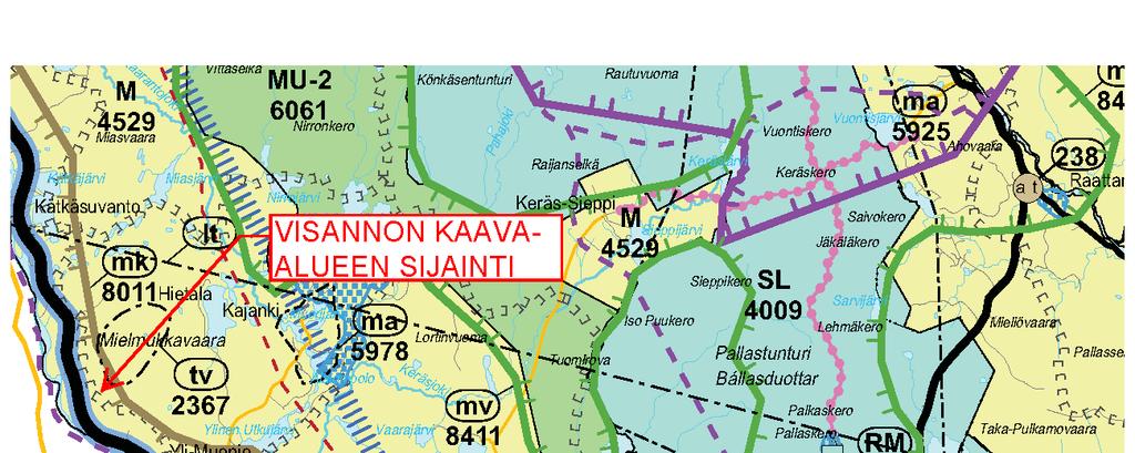 2.1.2 Maakuntakaava Muonio kuuluu Tunturi-Lapin maakuntakaavan alueeseen.