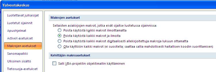 Excel 2007 fi-fi 6 / 31 Lisäasetukset Näytä nolla soluissa, jotka sisältävät nolla-arvon. Poistamalla valinnan voit piilottaa taulukosta siinä turhaan näkyvät nolla-arvot (esim.