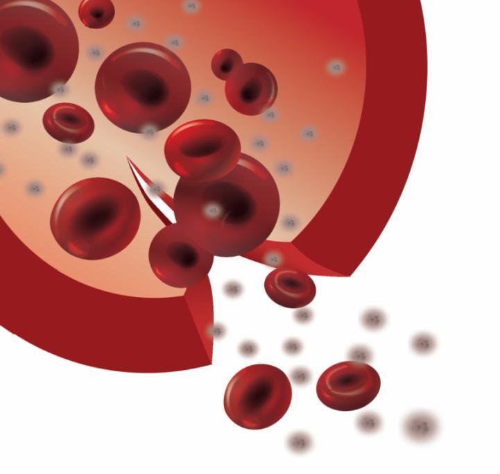 Perusverenkuva ja trombosyytit, B-PVKT B-Hb B-Hkr vaikutuksia veren virtausolosuhteisiin vuotovaara Hkr < 30 % B-Trom - määrä