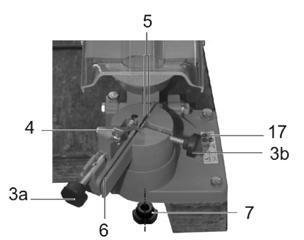Lösgör skruvarna (14) och lösgör skyddet (10).A 2. Lås slipskivan så att den inte roterar genom att sticka en skruvmejsel eller tum i hålet som finns i skivan för detta ändamål. D 3.