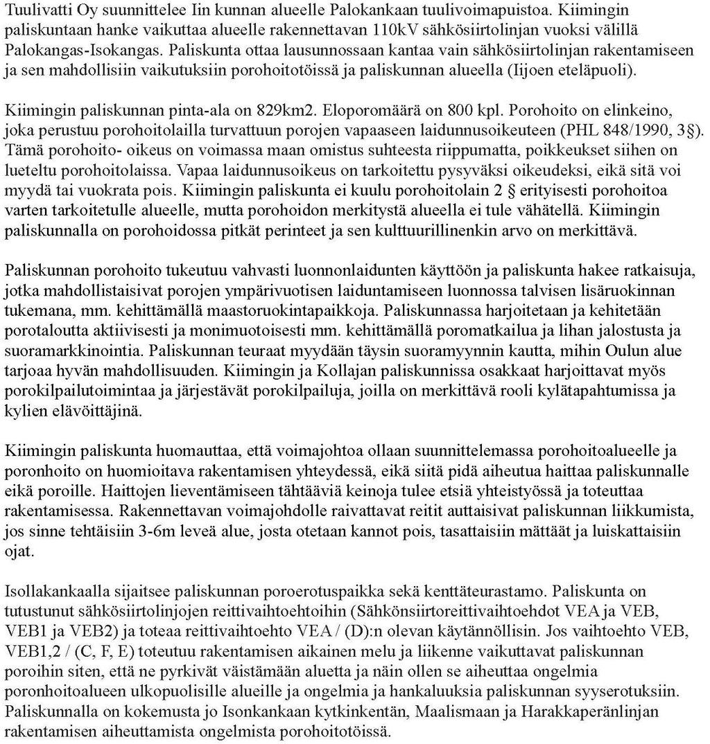 FCG SUUNNITTELU JA TEKNIIKKA OY PALOKANKAAN TUULIVOIMAPUISTON YLEISKAAVA 16 (18) 2.