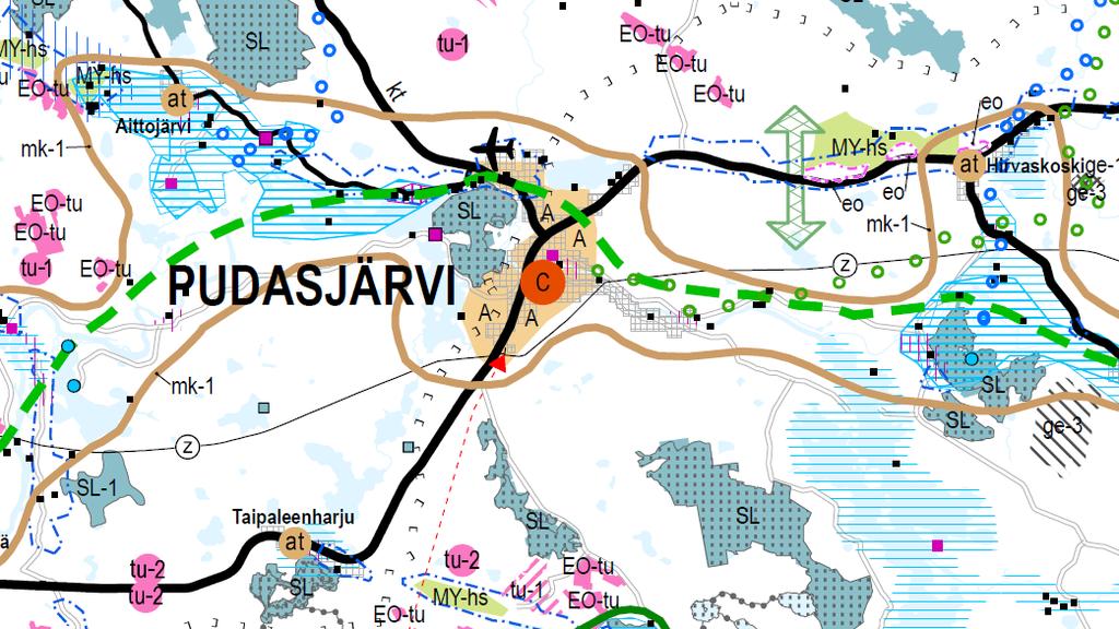 Alueelle saa sijoittaa merkitykseltään seudullisia vähittäiskaupan suuryksiköitä enintään 20 000 k-m 2.
