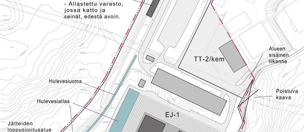 Kuva 2: tontinkäyttöluonnos Kuulojan teollisuusalue, johon asemakaavan muutosalue liittyy, on voimakkaasti ihmisen