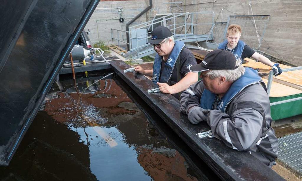 Uuden kuljetussäiliön toimintaperiaate Kalojen siirroissa kuljetusastioissa (1,4 m 3 ) kalatiheyden ylittäessä yli 10 kpl (a / 8 kg) havaittiin säiliön uloimpien kalojen asettuvan usein siirtojen