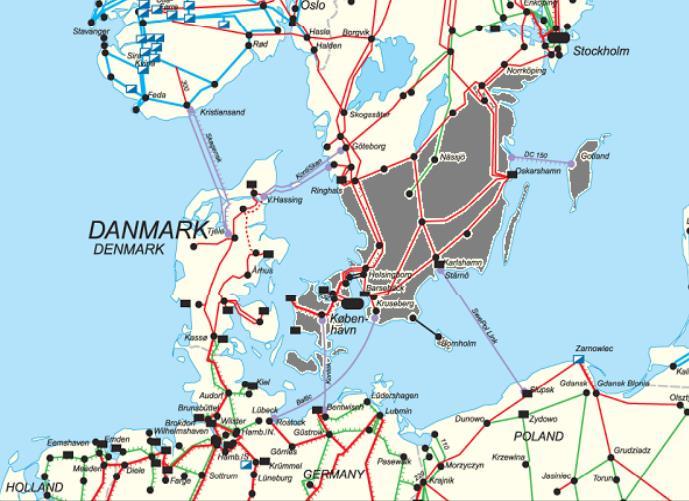 17 tai kokonaan pois käytöstä ja suurin osa siirtojohdoista Etelä-Ruotsin ja Keski-Ruotsin välillä olivat pois käytöstä.