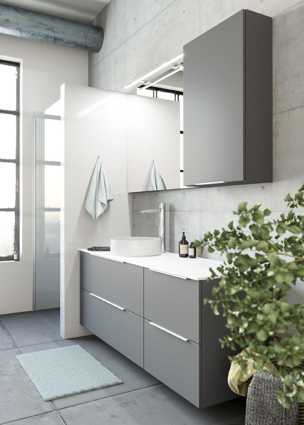 DESiGN-alakaappi, leveys 100 cm, syvyys 48 cm DESiGN-alakaappi, leveys 50 cm, syvyys 48 cm Hi-Macs -komposiittitaso (Andromeda), leveys 151 cm, syvyys