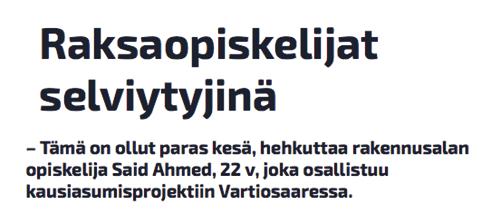 Kun kulttuuri- ja asuntoministeri Pia Viitasen asettama työryhmä julkaisi huhtikuussa 2015 esityksensä keinoista nuorten