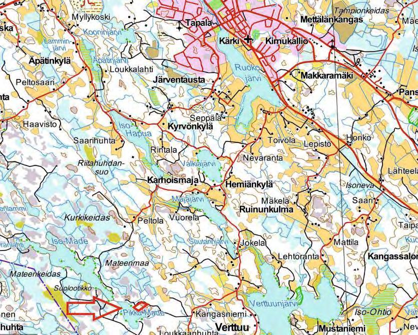 3 Kuva 1. Kaava-alueen sijainti 1.3 Kaavan nimi ja tarkoitus Kaavasta käytetään nimitystä Kankaanpään Pikku-Mateen ranta-asemakaava 3:n muutos.