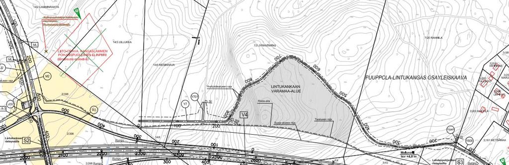 24 4.2.5 Suojelualueet Uuden valtatieristeyksen länsipuolelle sijoittuu inventoitu liito-oravareviiri (luo-2).