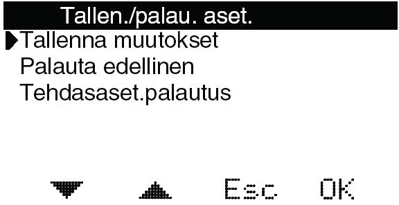 HUOMIO: Tehdasasetusten palauttamisen vahingossa välttämiseksi Kyllä-painiketta on pidettävä painettuna 1 sekunnin ajan. Manuaalinen testi Käytetään kaikkien releiden käyttämiseen manuaalisesti.