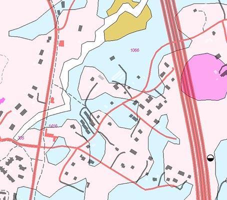 3.1.2 Rakennettu ympäristö Maaperäkartta. Vaaleanpunaisella merkityt alueet ovat moreenia ja vaaleansiniset silttiä.