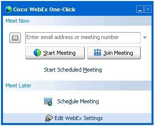 B. Käynnistä WebEx kokouks ilman varausta (onnistuu vain mikäli tuottavuustyökalut on asennettu) Tietokoneesi työpödältä löydät oheisen pikakuvakkeen (kts. kuva oikealla).