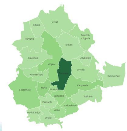 Pirkanmaan ennakkoväkiluku 2017 Ennakko-väkiluku 2017 Pirkanmaa 512324 Akaa 16 936 Hämeenkyrö 10 664 Ikaalinen 7 118 Juupajoki 1 950 Kangasala 31 289 Kihniö 1 978 Lempäälä 22 835 Mänttä-Vilppula 10