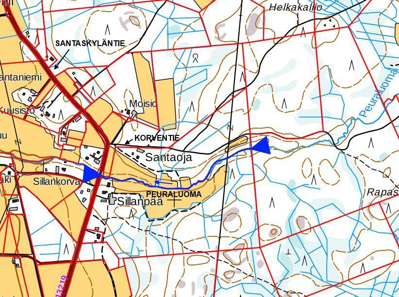 8 2.2.3 PEURALUOMA Peuraluoma sijaitsee Myllyojasta pohjoiseen noin 2 km ja se saa vetensä samoin Pohjankankaan länsireunasta kuin Myllyojakin.