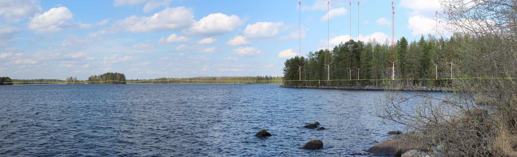 Näkymä Honkasaarentieltä ja Honkasaaresta, etäisyys