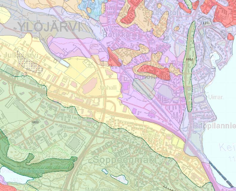 2 2. LÄHTÖKOHDAT 2.1 Maaperäolosuhteet GTK:n maaperäkarttatuloste on esitetty kuvassa 2.1. Kuva 2.1. Alueen maaperäkartta.