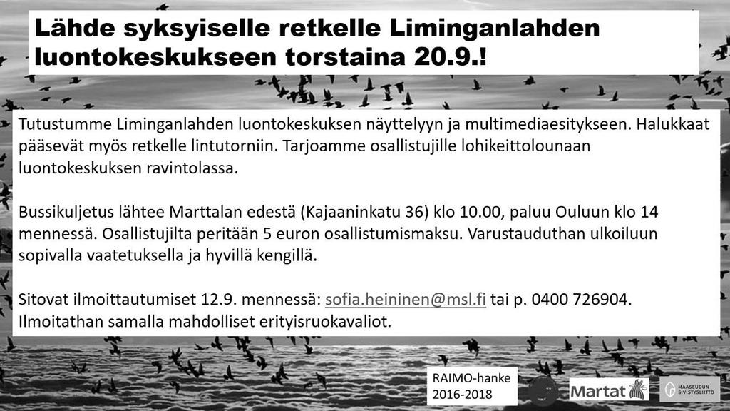 Yleisötilaisuudet YHTEISLAULUTILAISUUDET MUISTIYHDISTYKSELLÄ maanantaina 22.