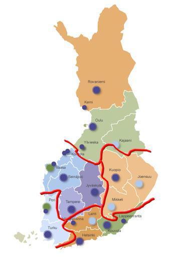 ELVAR-toimikuntien aluejako Pohjois Lounais Länsi