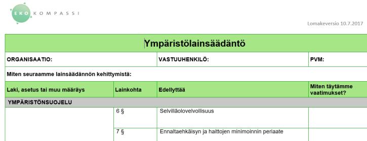 Ekokompassin 10 kriteeriä 1.