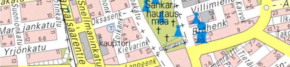 maanomistaja Etelä- Karjalan Osuuspankki. SUUNNITTELUALUE Suunnittelualue sijaitsee Lappeenrannan ydinkeskustassa, Lappeen Marian kirkon itäpuolella.