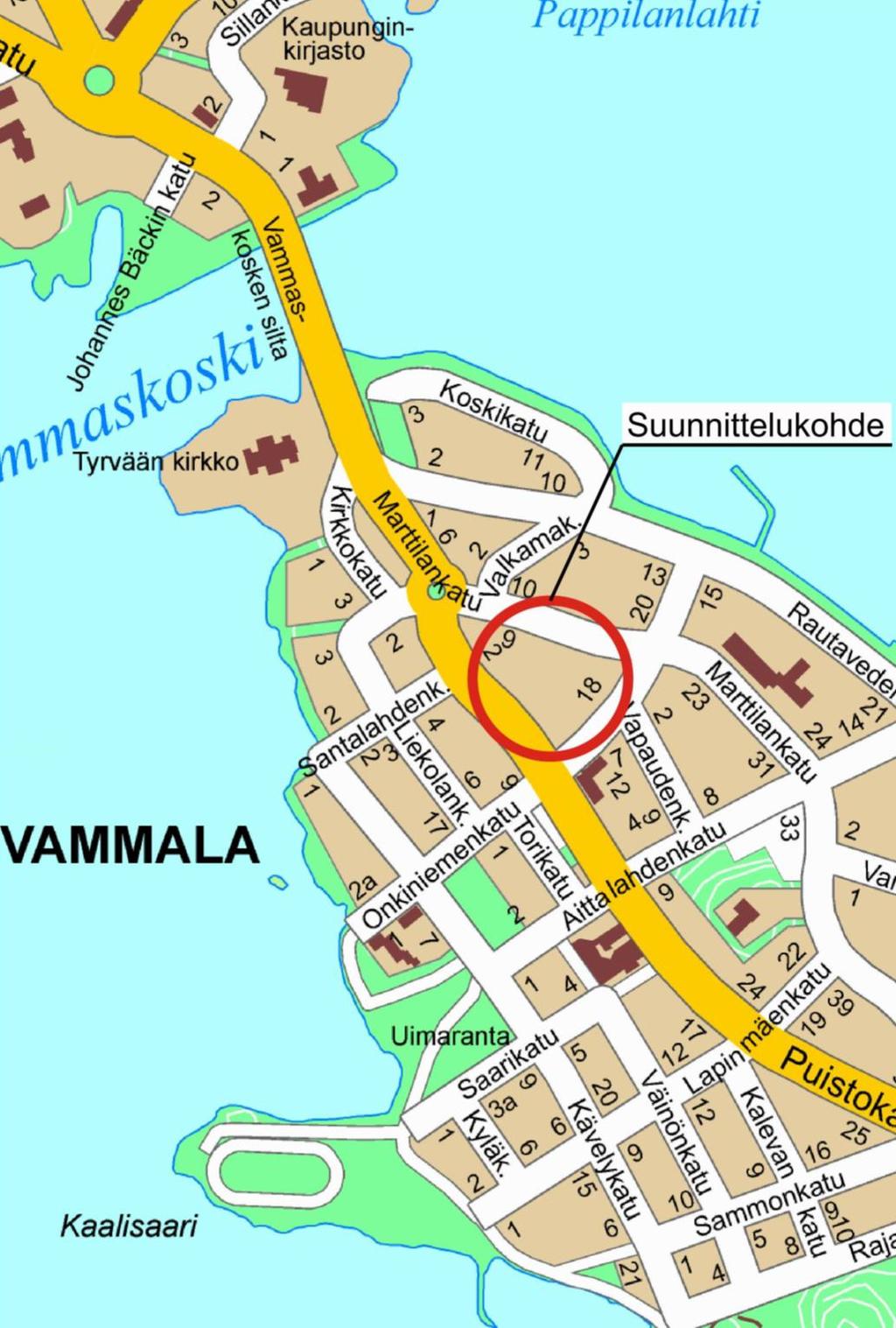 Sastamalan kaupunki 3 2.3. VAIKUTUSALUE KUVA 3: Asemakaavan sijainti opaskartalla.