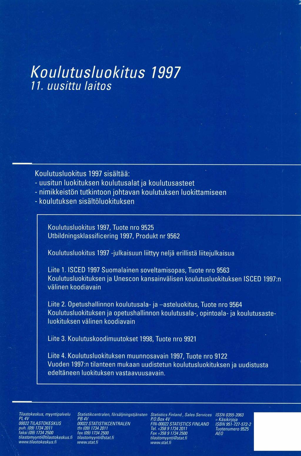 Koulutusluokitus 1997 17.