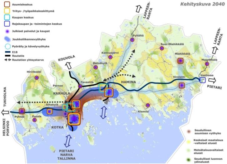 Kotkan-Haminan seudun kehityskuva ja strateginen yleiskaava Kotkan-Haminan seudun kehityskuva 2040 on hyväksytty seutuvaltuustossa 14.6.2012 