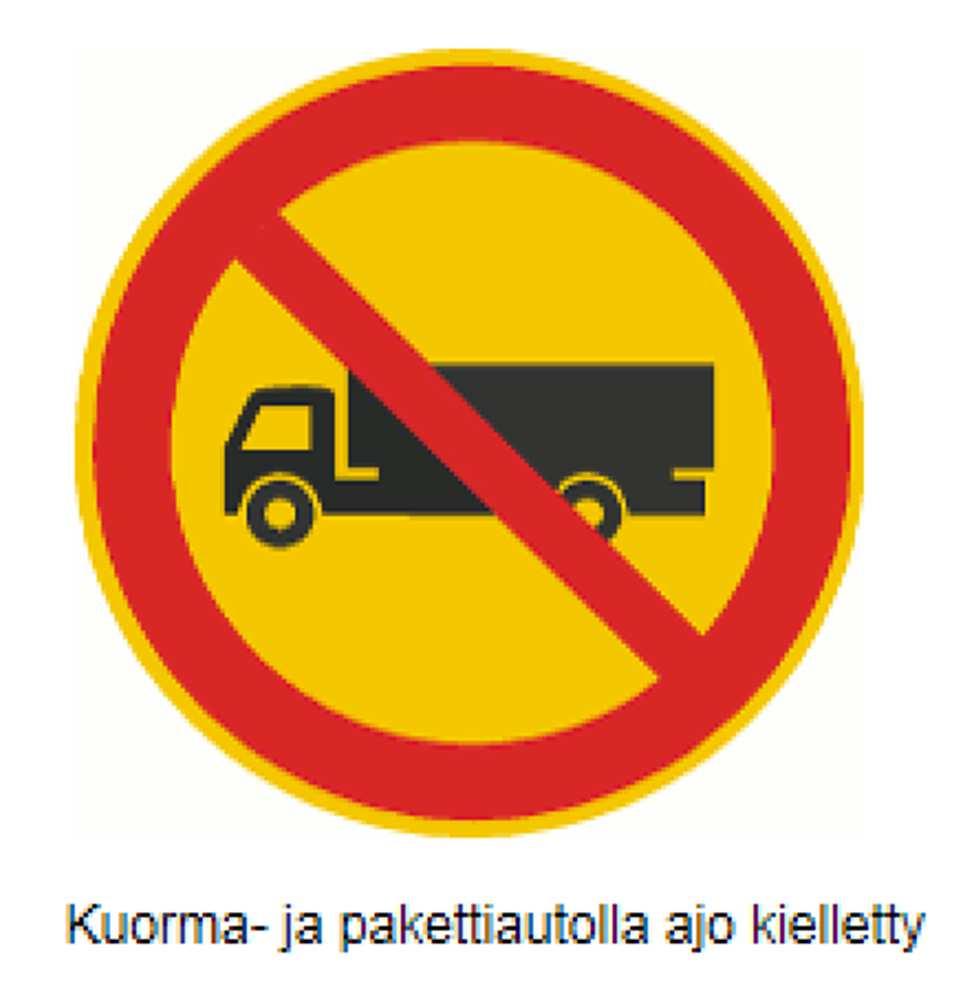 313: Kuorma- ja pakettiautolla ajo kielletty 13/13 4.6.