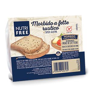 NUTRIFREE, MORBIDO RUSTICO PAAHTOLEIPÄ Viipaloitu pehmeä gluteeniton paahtoleipä maistuu sekä makean että suolaisen lisukkeen kanssa. Paahda itsellesi herkullinen välipala tai nauti aterioiden kera!