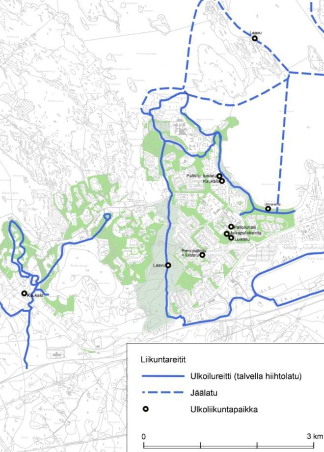 Lappeenrannan keskustaajaman osayleiskaava Läntinen osa-alue Kaavaselostus 68 Ruoholammen kaupunginosan ja Kinnarinmäen itäpuolella on pohjois-eteläsuuntainen virkistysaluevyöhyke, jossa sijaitsevaa