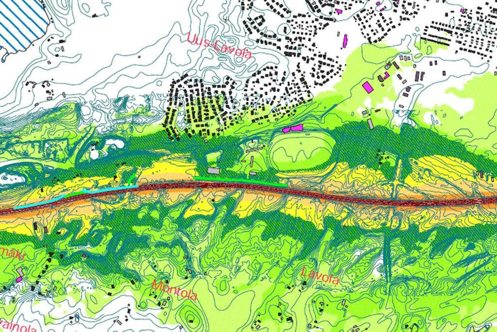 Vt 6 Lappeenranta - Imatra meluntorjuntatoimenpiteet on toteutettu hankkeen ympäristövaikutusarvioinnin, yleissuunnitelman ja kolmen erillisen tiesuunnitelman sisältämien ratkaisujen ja lähtökohtien