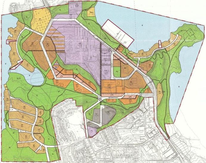 Lappeenrannan keskustaajaman osayleiskaava Läntinen osa-alue Kaavaselostus 84 ja Parkinmäen alue ovat virkistysaluetta (V).