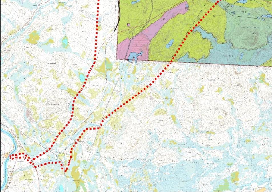 Äkäsjoen varsi Ylläksentien eteläpuolella ja Luosuntien pohjoispuolella on kaavoitettavan alueen ulkopuolella Muilta osin Äkäsjoen rantavyöhyke on ositettu retkeily- ja ulkoilualueeksi (VR).