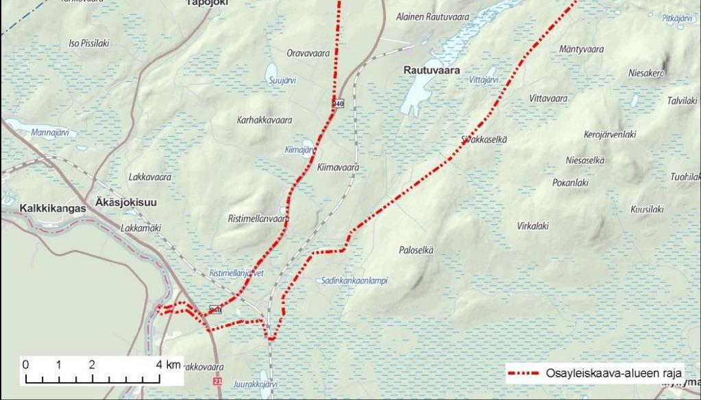Hankkeen ympäristövaikutusten arvioinnin ja suunnittelun edetessä ja kaivoshankkeen suunnitelmien tarkentuessa kaavoitettavan alueen rajaus on täsmentynyt siten, että osayleiskaavaa ei ole tarpeen