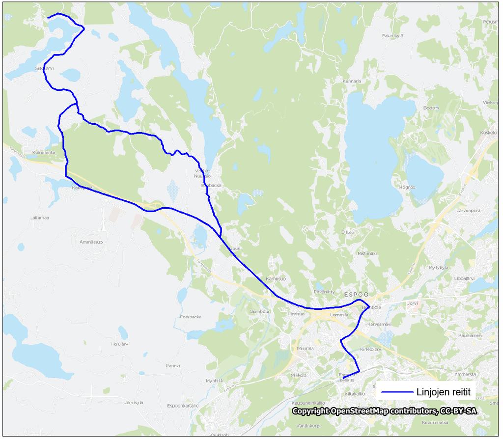 Liite 1-27 Linja 244(K) 244: Espoon keskus Bemböle Karhusuo Nupuri Brobacka Siikajärvi 244K: Espoon keskus Bemböle Karhusuo Nupuri Kolmperä Siikajärvi 244/K