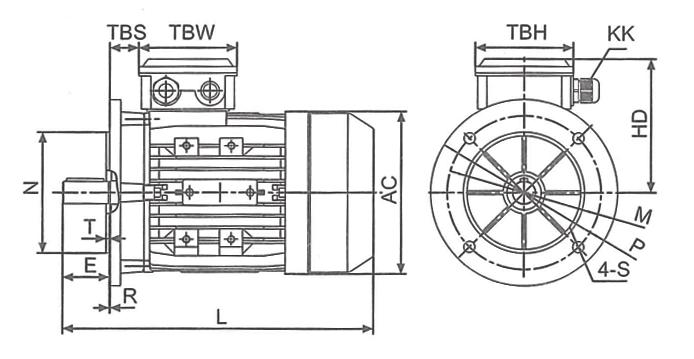 B5, laippamalli B35, jalka-/laippamalli (B3 jalkojen mitat s.