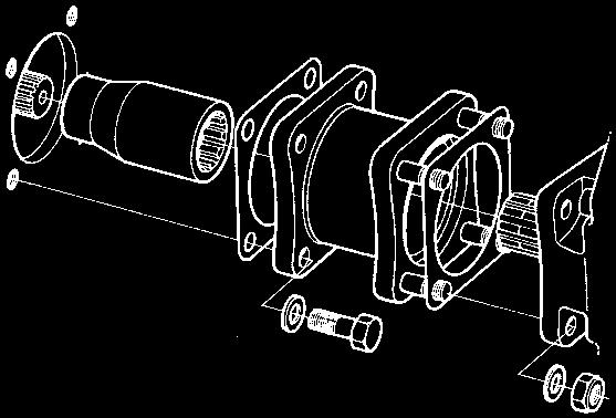 Tekniset tiedot VP1-pumppu - Säädettävä kierrostilavuus LS-säädin VP1-45/75 LS-liitäntä R1/4") A Säätimen vuotoliitäntä (R1/4") Maksimipaineen säätö (1 kierros = 55 bar) O-rengas (x6)