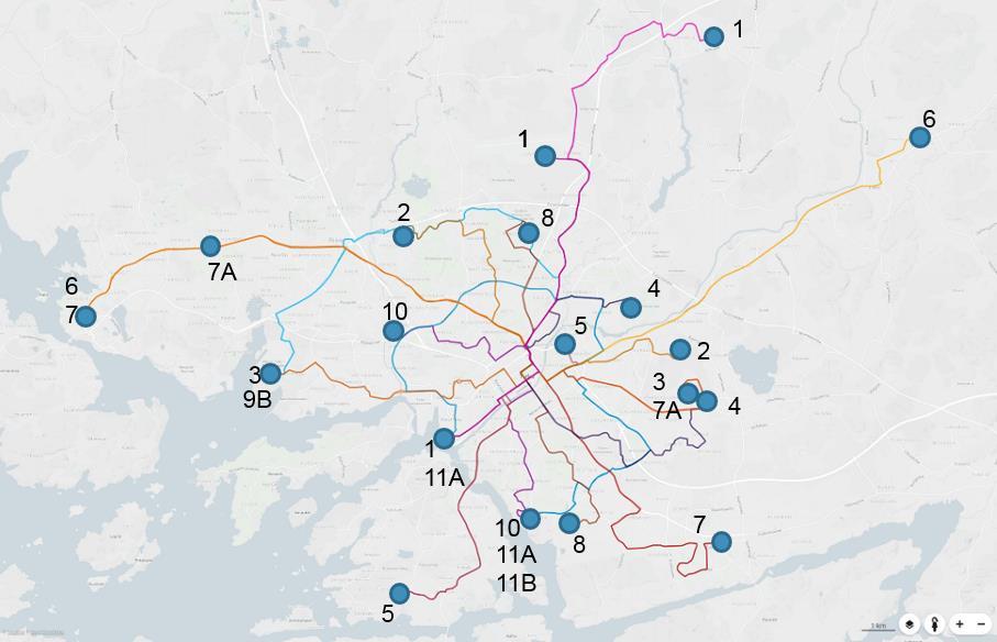 Bussien runkobussilinjasto suunnitellaan 2017-2018 
