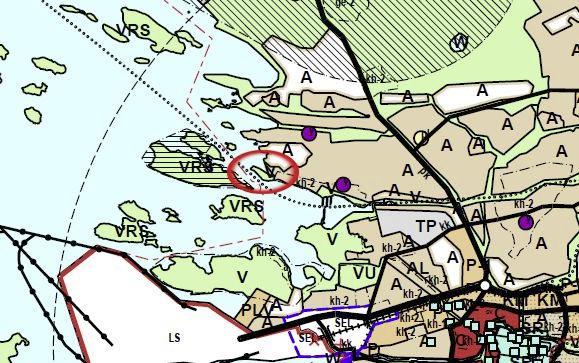 3..3. Strateginen visio 05 Ote strategisesta visiosta. Suunnittelualue jää punaisen renkaan sisään. Alueella on vireillä koko kaupungin kattava yleiskaava.