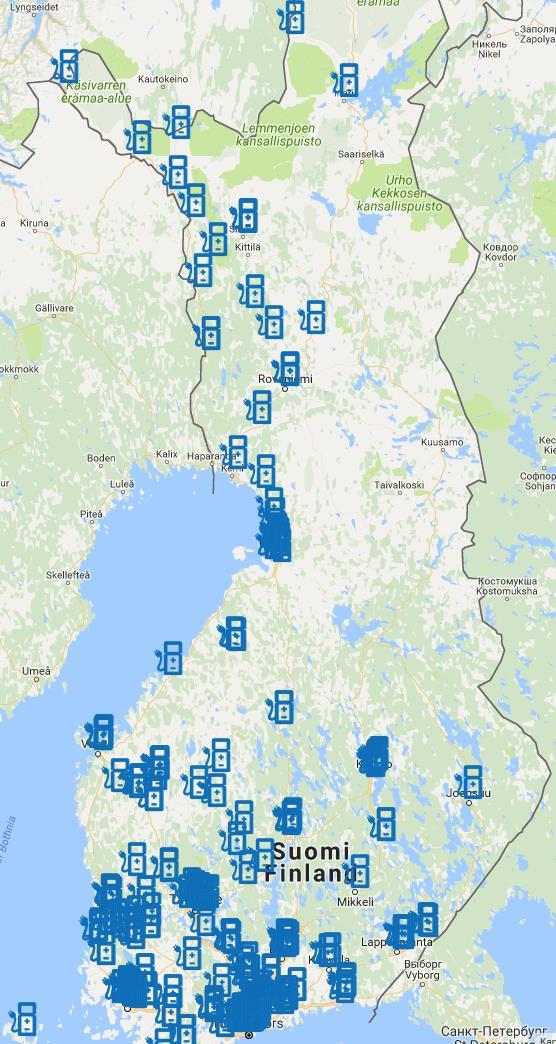 Kartta: http://sahkoinenliikenne.fi/ TAUSTAT JA TAVOITTEET Liikenne- ja viestintäministeriö on laatinut ehdotuksen ns. vaihtoehtoisten käyttövoimien jakeluverkostosta vuoteen 00/030.