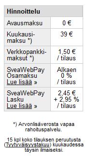 4 Maksuturvan palvelupaketit Verkkokauppias voi valita verkkokauppaansa sopivan Maksuturvan palvelupaketin.